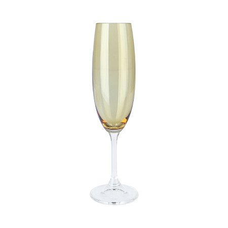 CJ 6 TAÇAS CHAMPAGNE CRISTAL ECOLÓGIC SYLVIA AMBAR 220ml