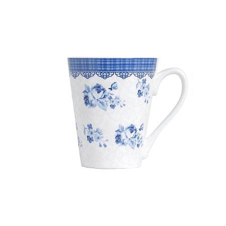 CANECA PORCELANA NEW BONE GRÉCIA SLIM 340ml CAIXA  PRESENTE