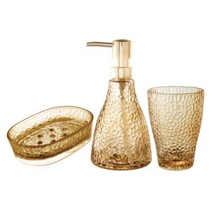 CJ 3PC P/BANHEIRO DE VIDRO ELEGANT ÂMBAR