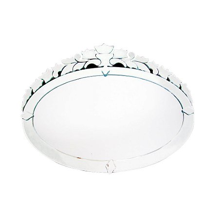 ESPELHO DECORATIVO VENEZIANO EM VIDRO PRATA 78CM X 96CM