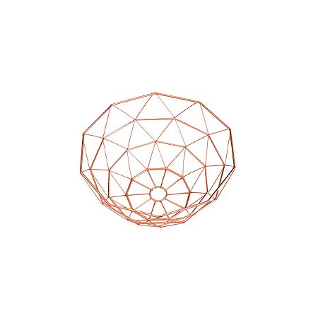 FRUTEIRA DE FERRO CROMADO ROSÉ 26x26x14cm