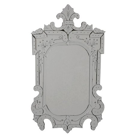 ESPELHO DECORATIVO VENEZIANO EM VIDRO ESPELHADO 102CM X 66CM