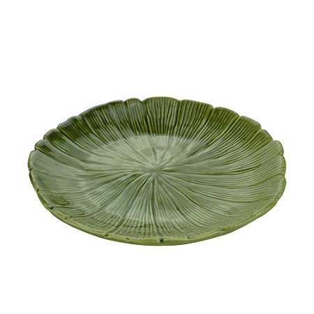 PRATO DECORATIVO DE CERÂMICA BANANA LEAF VERDE 19,5x19,5x3cm