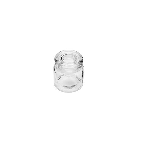 POTE DE VIDRO TRANSPARENTE C/TAMPA DE VIDRO 140ml