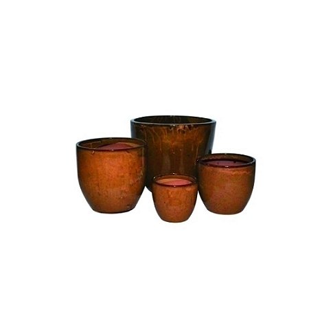 CJ DE VASOS DE CERAMICA VIETINAMITA MARROM - 4 PCS