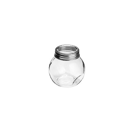 PORTA MANTIMENTO VIDRO TAMPA METAL C/VISOR  ACRÍLICO 200ml