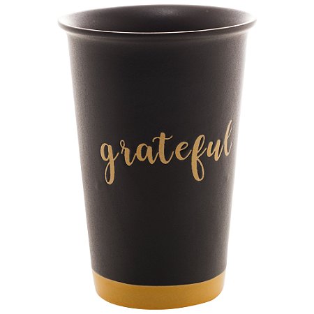 COPO CERÂMICA GRATEFUL PRETO MATT/AMARELO 400ml
