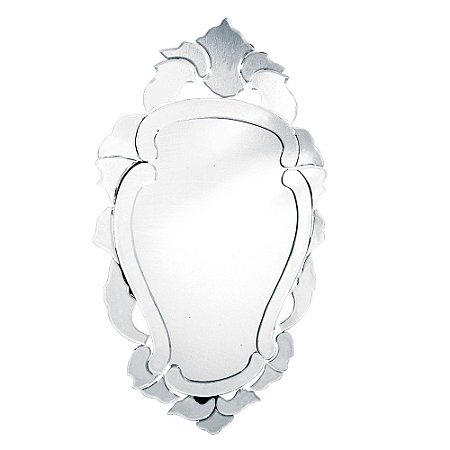 ESPELHO DECORATIVO VENEZIANO EM VIDRO PRATA 98CM X 84CM