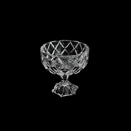CENTRO DE MESA C/PÉ DE CRISTAL DELI 18x18cm