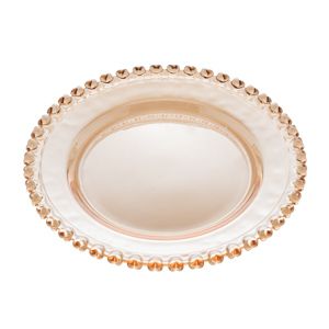 PRATO SOBREMESA CRISTAL CHUMBO CORAÇÃO ÂMBAR 20cm