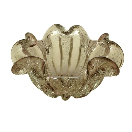 CENTRO DE MESA DE VIDRO ITALY ROSA CLARO 24x11cm