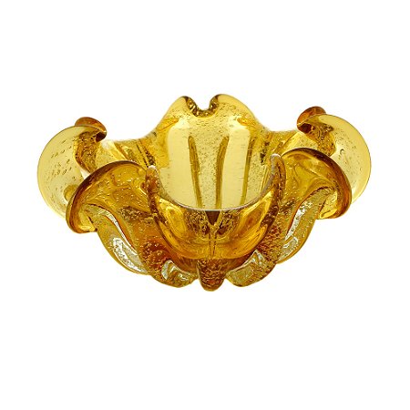 CENTRO DE MESA DE VIDRO ITALY ÂMBAR 24x11cm