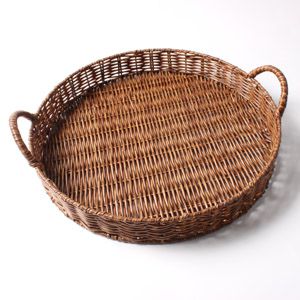 BANDEJA C/ALÇA DE PLÁSTICO RATTAN 38cm