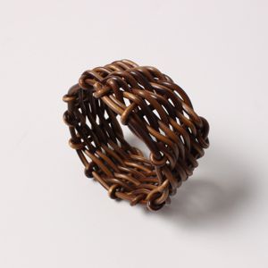 CJ 4 ANÉIS P/GUARDANAPO DE PLÁSTICO RATTAN 4,5cm