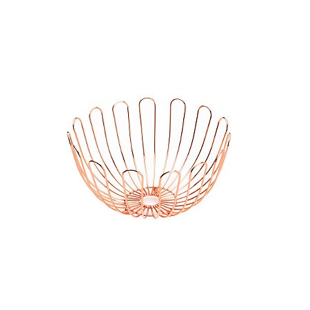 FRUTEIRA DE FERRO CROMADO ROSÉ 33x19cm
