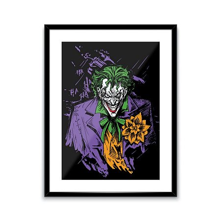 POSTER COM PASSEPARTOUT MDF/PAPEL/VIDRO DC JOKER DIABOLIC FA