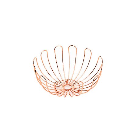 FRUTEIRA DE FERRO CROMADO ROSÉ 26x14cm