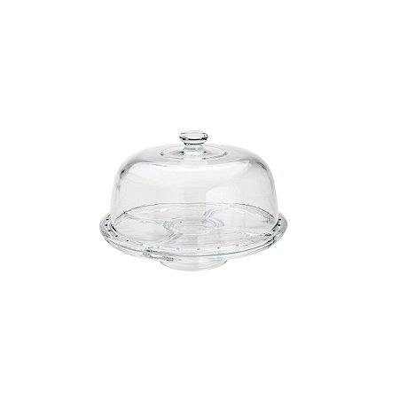 PRATO P/BOLO DE CRISTAL CRONOS 30,5x21cm