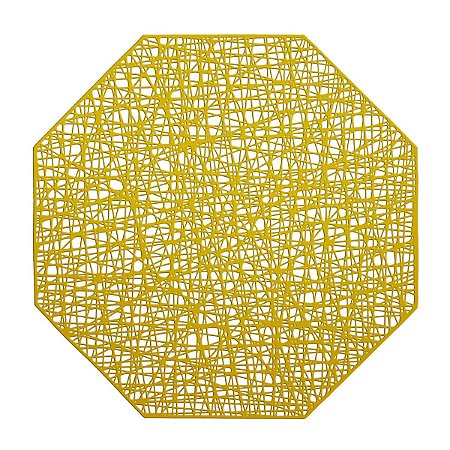 LUGAR AMERICANO DE PLÁSTICO OCTÓGONO DOURADO 38cm