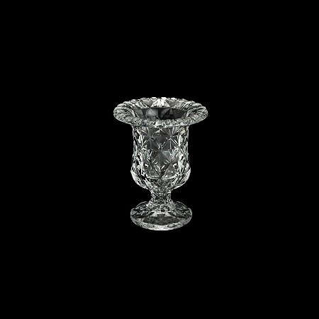 VASO C/PÉ DE VIDRO DIAMOND 14,5x11,5cm
