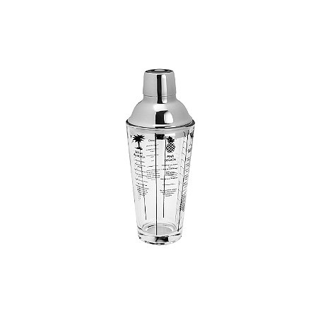 COQUETELEIRA DE VIDRO E AÇO INOX COIMBRA 420ml