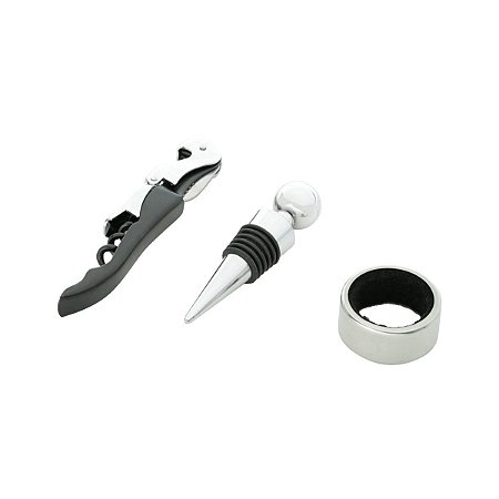 CJ 3PC P/VINHO DE AÇO INOX BRAGA C/CAIXA P/PRESENTE