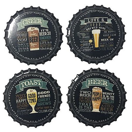 JG DE COASTER TAP 4 PECAS EM CERAMICA D10,8CM