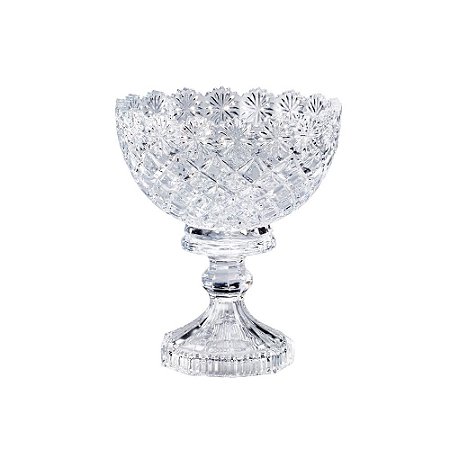 CENTRO DE MESA C/PÉ DE CRISTAL DIAMOND STAR 20x24cm