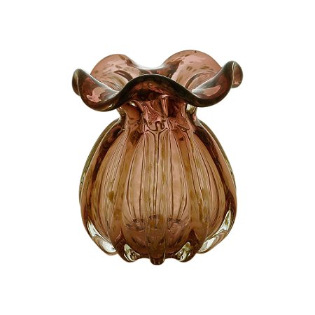 VASO DE VIDRO ITALY PÚRPURA E ROSÉ 11,5x13cm