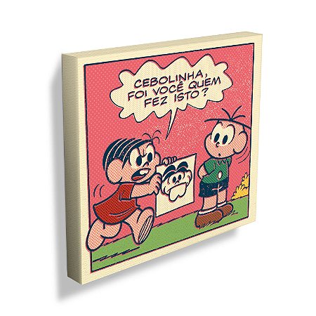 QUADRO TELA TM MONICA E CEBOLINHA WHO DID IT FD ROSA