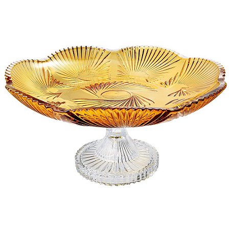 PRATO BOLO LIRICA PE CRISTAL ECOLOGICO 31X15CM AMBAR