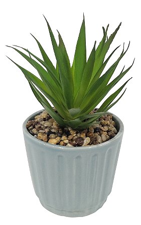 VASO SUCULENTA BASIC CERAMICA E PLASTICO 9,5X19CM AZUL