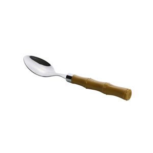 CJ 6 COLHERES P/CAFÉ AÇO INOX C/CABO PLÁSTICO BAMBU 15,5cm