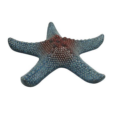 ADORNO ESTRELA DO MAR DEEP SEA CERAMICA 21,2X21,5X3,6CM AZUL