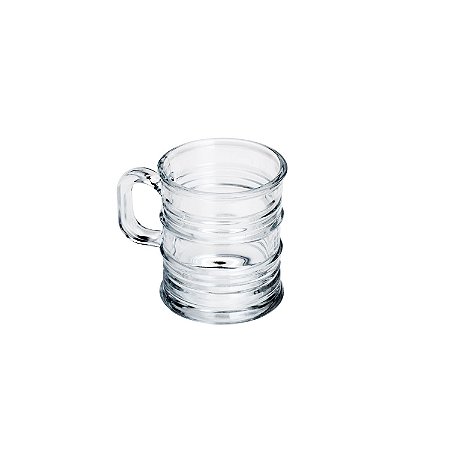 CJ 6 CANECAS DE VIDRO VINTAGE TRANSPARENTE 245ml