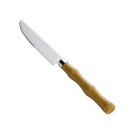 CJ 6 FACAS P/MESA AÇO INOX C/CABO PLÁSTICO BAMBU BASIC 21cm