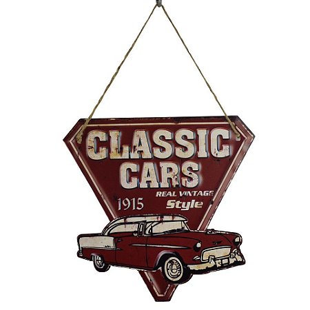PLACA DECORATIVA GARAGE CLASSIC EM FERRO L30XP27CM