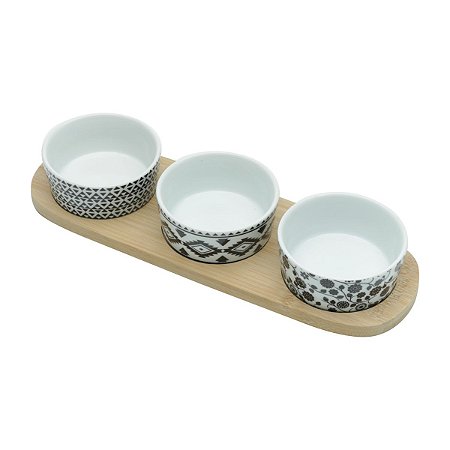CJ BANDEJA DE BAMBU C/3 PETISQUEIRAS 30x10cm