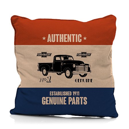 CAPA ALMOFADA POLIESTER GM GENUINE PARTS AZUL/BEJE