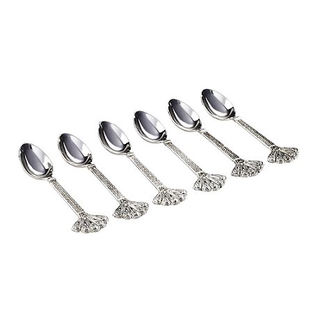 CJ 6 COLHERES P/BOLO DE ZAMAC SILVER PLATED PAVÃO 14,5cm