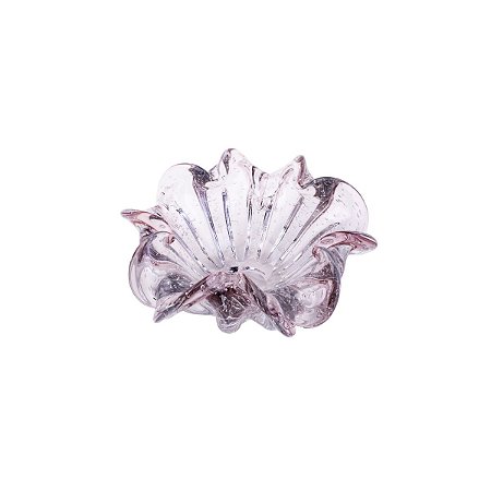 CENTRO DE MESA DE VIDRO ITALY ROSA CLARO 21x10cm
