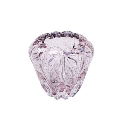 VASO DE VIDRO ITALY ROSA CLARO 16x14cm