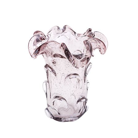 VASO DE VIDRO ITALY ROSA CLARO 19x24cm