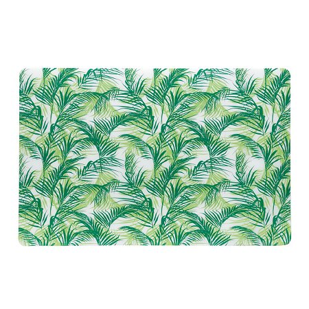 LUGAR AMERICANO DE PLÁSTICO LEAF VERDE E BRANCO 43,5x28,5cm