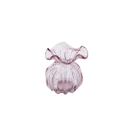 VASO DE VIDRO ITALY ROSA CLARO 10x11cm