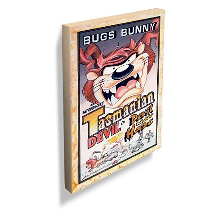 QUADRO TELA LOONEY TASMANIAN DEVIL MOVIE POSTER COLORIDO