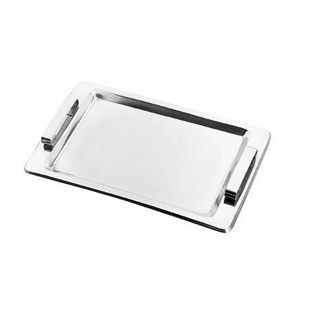 BANDEJA C/ALÇA DE AÇO INOX PRIME 37x23cm