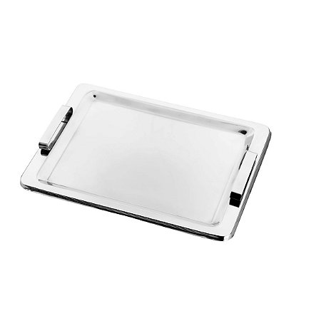 BANDEJA C/ALÇA DE AÇO INOX PRIME 40x28cm