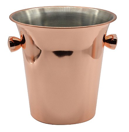 BALDE PARA GELO EM INOX COM REVESTIMENTO DE COBRE 20CM