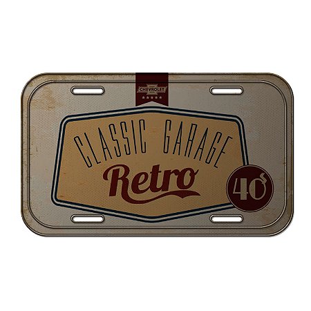PLACA PAREDE METAL GM CLASSIC GARAGE RETRO 15 X 30 X 0,06 CM